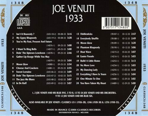 Joe Venuti - The Chronological Classics: 1933 (2004)