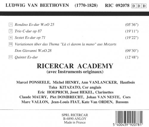 Ricercar Academy - Beethoven: Music for Winds (2000) CD-Rip