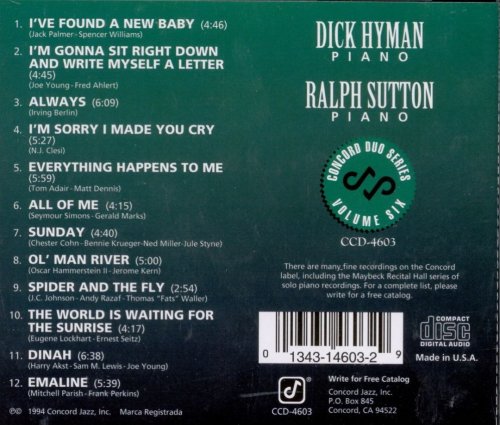 Dick Hyman & Ralph Sutton - Concord Duo Series, Vol. 6 (1994)