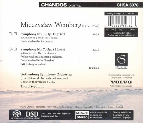 Thord Svedlund, Gothenburg Symphony Orchestra, Erik Risberg - Weinberg: Symphonies Nos. 1 & 7 (2010) [SACD]