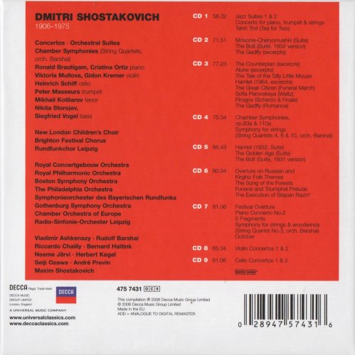 VA - Shostakovich: Concertos, Chamber Suites, Chamber Symphonies (9CD BoxSet) (2006) CD-Rip