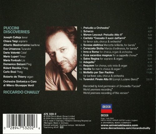 Orchestra Sinfonica di Milano Giuseppe Verdi, Riccardo Chaill - Puccini Discoveries (2004) CD-Rip