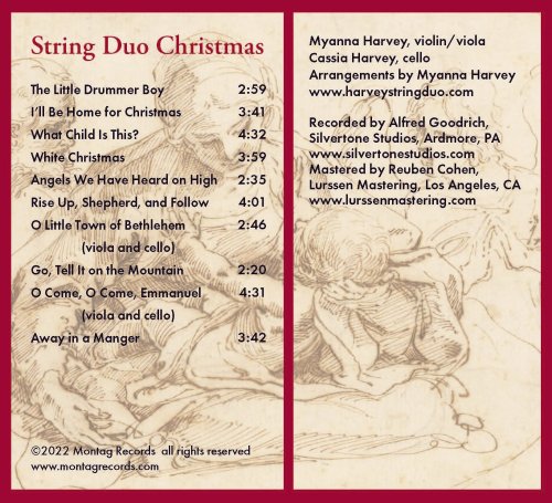 The Harvey String Duo, Cassia Harvey, Myanna Harvey - String Duo Christmas: Carol Duets For Violin And Cello (2022)