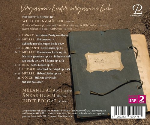 Mélanie Adami, Äneas Humm, Judit Polgar - Forgotten Songs, Forgotten Love. Vocal works by Willy Heinz Müller, etc. (2024) [Hi-Res] [Dolby Atmos]