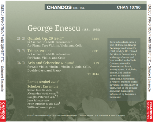 Remus Azoitei, Schubert Ensemble - George Enescu: Piano Trio, Piano Quintet, Aria and Scherzino (2013) CD-Rip