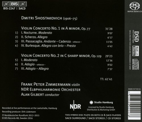 Frank Zimmermann, Alan Gilbert - Shostakovich: Violin Concertos Nos. 1 & 2 (2016) [SACD]