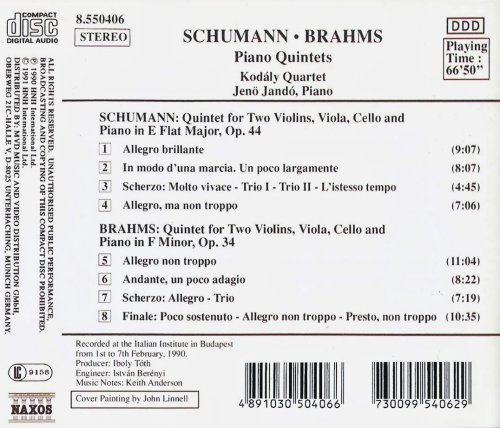 Kodály Quartet - Schumann, Brahms: Piano Quintets (1991) CD-Rip