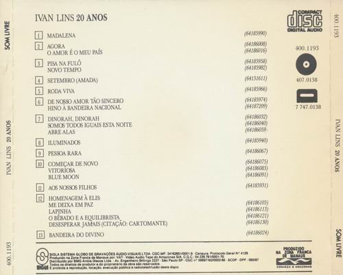 Ivan Lins - 20 Anos Ao Vivo (1991)