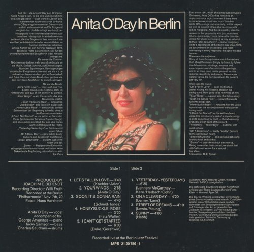 Anita O'Day - In Berlin: Recorded Live At The Berlin Jazz Festival (1971) LP