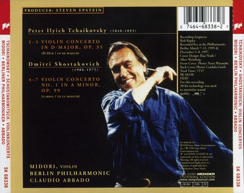 Midori, Berlin Philharmonic, Claudio Abbado - Tchaikovsky: Violin Concerto op. 35 / Shostakovich: Violin Concerto no. 1 (1998) [SACD]