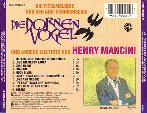 Henry Mancini - Die Titelmelodie Aus Der ARD-Fernsehserie Die Dornenvogel Und Andere Welthits (1984)