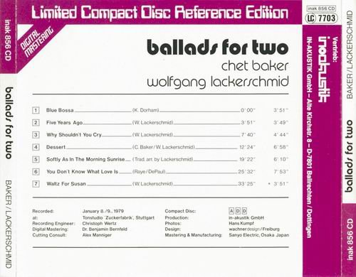 Chet Baker / Wolfgang Lackerschmid - Ballads for Two (1979)