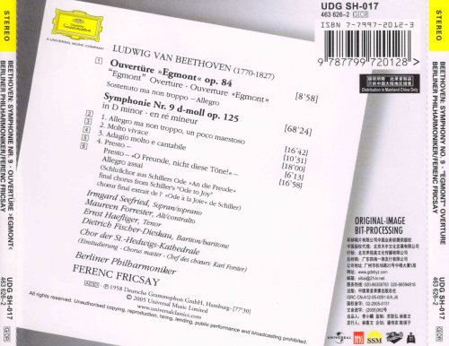 Ferenc Fricsay, Berliner Philharmoniker, Choir of St. Hedwig's Cathedral - Beethoven: Symphony No.9, Overture "Egmont" (2010) CD-Rip