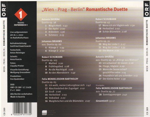 Doerthe Maria Sandmann, Lydia Vierlinger, Russell Ryan - Wien-Prag-Berlin: Romantische Duette (2000) CD-Rip