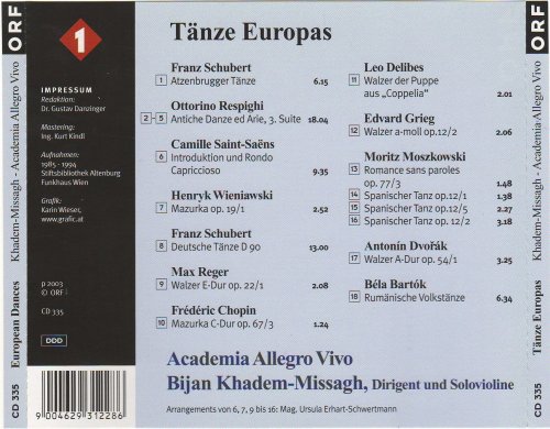 Bijan Khadem-Missagh - Academia Allegro Vivo (Tanze Europas) (2003) CD-Rip