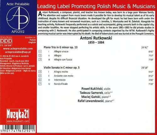 Paweł Kukliński, Tadeusz Samerek - Antoni Rutkowski: Piano trio & Violin sonata (2013) CD-Rip