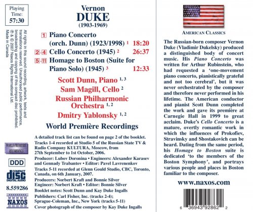 Scott Dunn, Sam Magill, Russian Philharmonic Orchestra, Dmitry Yablonsky - Duke: Piano Concerto / Cello Concerto / Homage To Boston (2007)