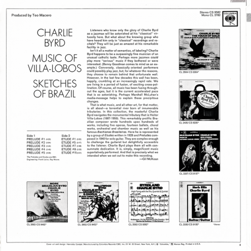 Charlie Byrd - Sketches of Brazil: Music of Villa-Lobos (1970) LP