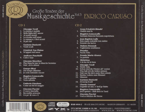 Enrico Caruso - Grosse Tenore Der Musikgeschichte Vol.3 (2006)