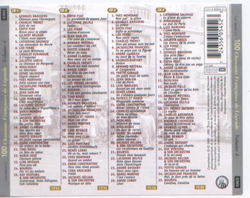 VA - 100 Chansons Françaises de Légende, Vol. 4 (4CD) (2005) CD-Rip