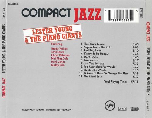 Lester Young - Lester Young & the Piano Giants (1988) CD Rip