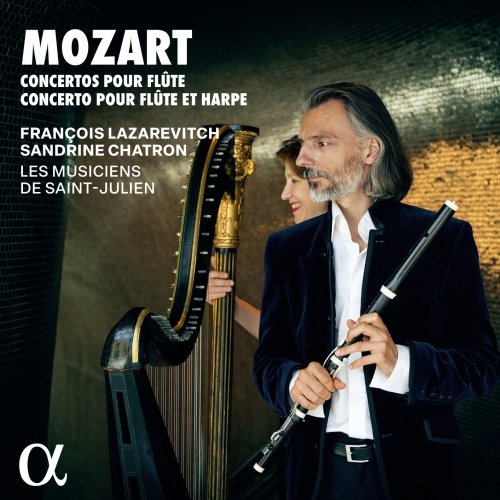 François Lazarevitch, Sandrine Chatron, Les Musiciens de Saint-Julien - Mozart: Concertos pour flûte & Concerto pour flûte et harpe (2024) [E-AC-3 JOC Dolby Atmos]