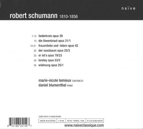 Marie-Nicole Lemieux, Daniel Blumenthal - Schumann: Frauenliebe und Leben (2009) CD-Rip