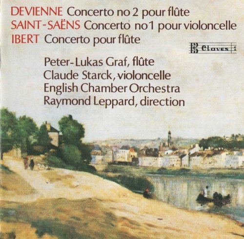 Peter-Lukas Graf, Claude Starck, Raymond Leppard, Peter-Lukas Graf - Devienne, Saint-Saëns, Ibert: Flute and Cello Concertos (1988) CD-Rip