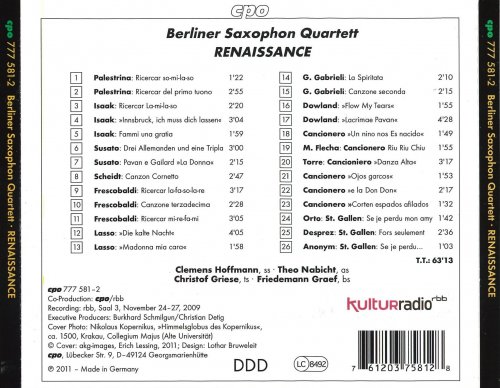 Berliner Saxophon Quartett - Renaissance (2011)