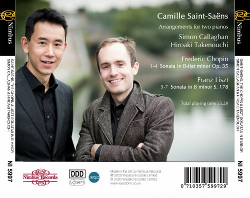 Simon Callaghan, Hiroaki Takenouchi - Saint-Saëns: Chopin & Liszt Sonatas Arrangements for 2 Pianos (2020)