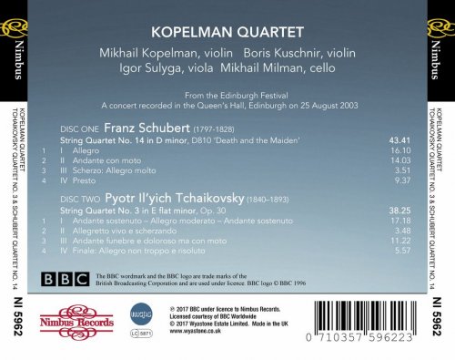 Kopelman Quartet - Schubert & Tchaikovsky: Works for String Quartet (2017)