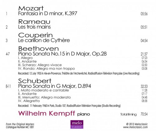 Wilhelm Kempff - Beethoven, Mozart, Schubert (2013)