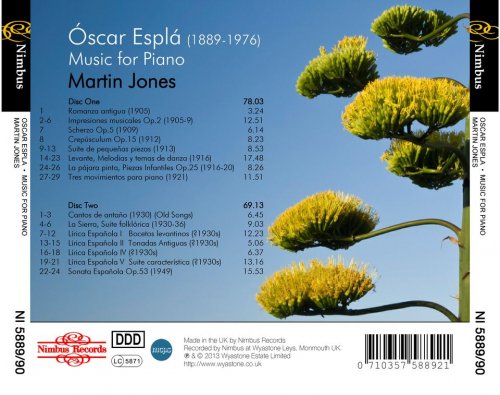 Martin Jones - Esplá: Music for Piano (2013)