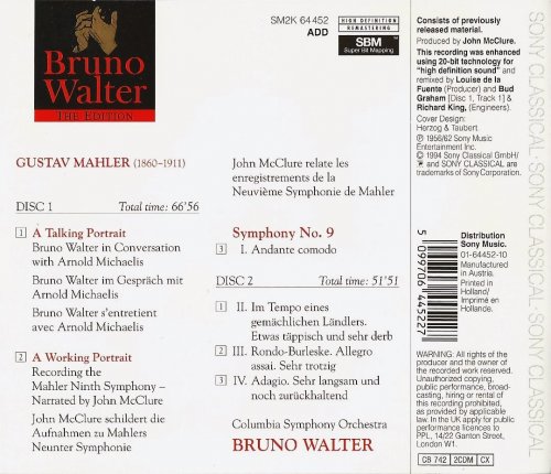 Columbia Symphony Orchestra, Bruno Walter - Mahler: Symphony No. 9 (1994) CD-Rip