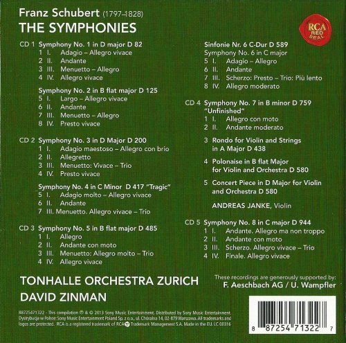 David Zinman, Tonhalle Orchestra Zurich - Schubert: The Symphonies (5CD) (2013) CD-Rip