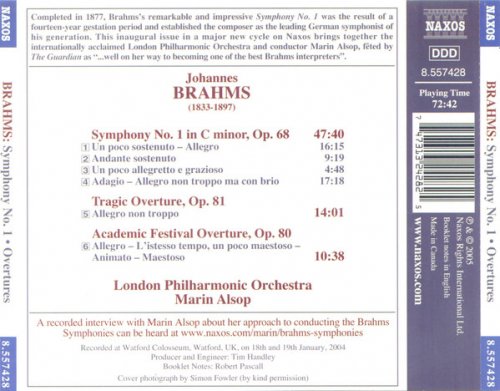 London Philharmonic Orchestra, Marin Alsop - Brahms: Symphony No.1, Tragic Overture, Academic Festival Overture (2005)